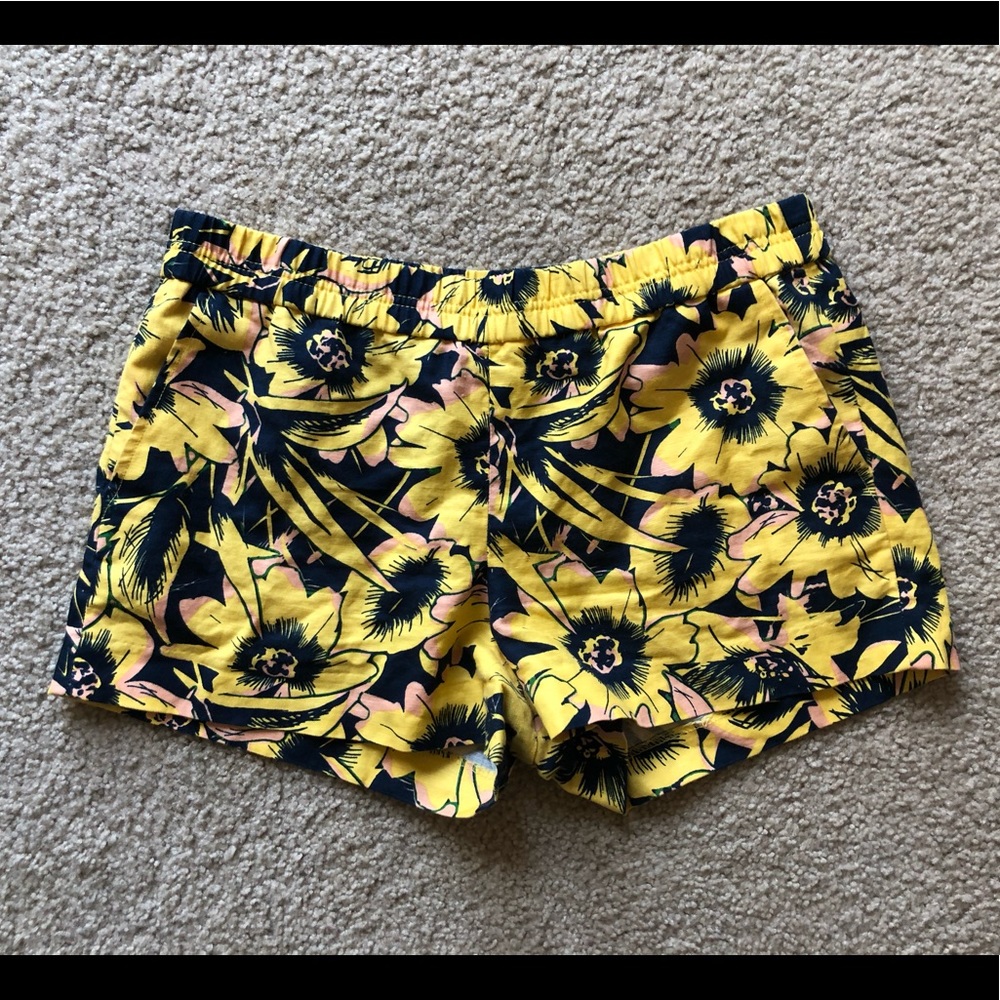 J Crew Tropical Floral Linen Shorts